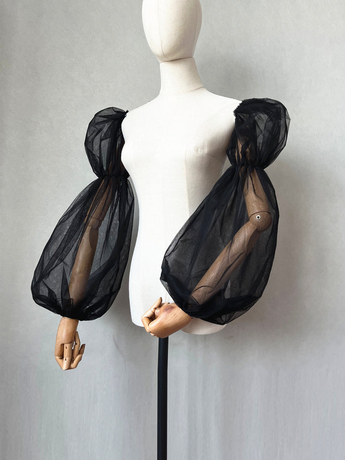 Detachable for Wedding Dress Tulle Black