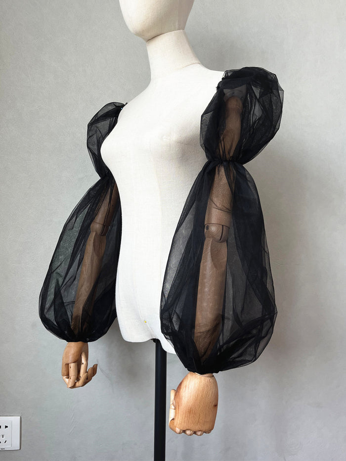 Detachable for Wedding Dress Tulle Black