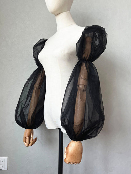 Detachable for Wedding Dress Tulle Black