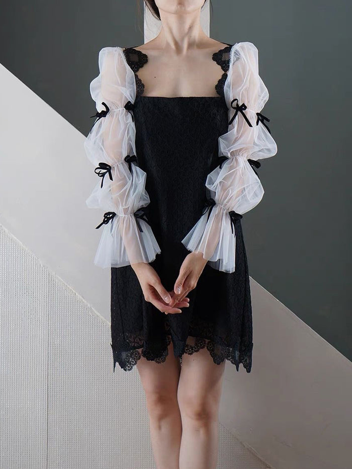 Detachable Sleeves for Women Dress Tulle with Bow(s)