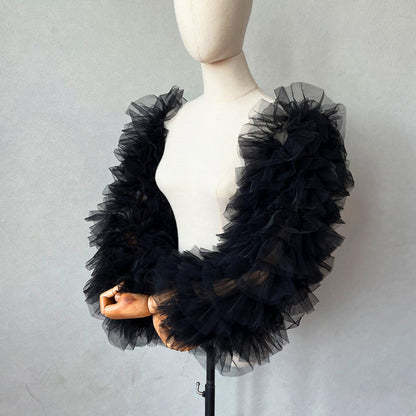 Detachable Sleeves for Women Tulle Tiered
