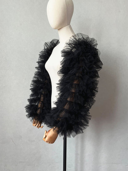 Detachable Sleeves for Women Tulle Tiered