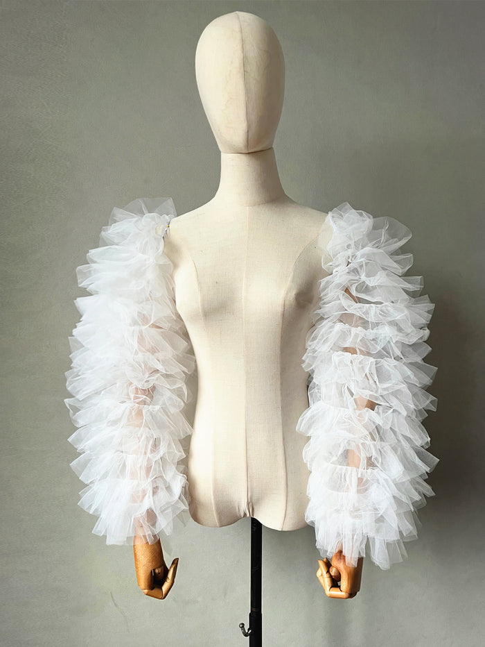 Detachable Sleeves for Women Tulle Tiered