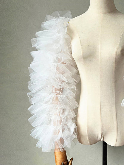 Detachable Sleeves for Women Tulle Tiered