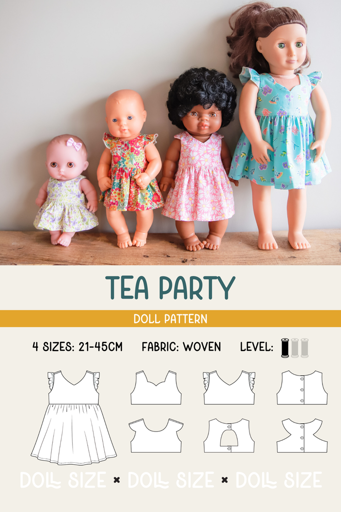 Doll Tea Party Dress & Top Sewing Pattern