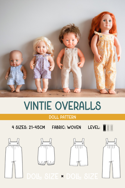 Doll Vintie Overalls Sewing Pattern