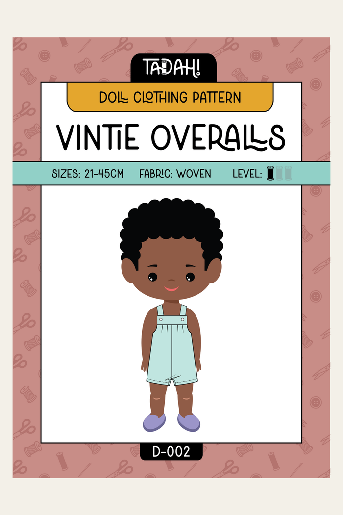 Doll Vintie Overalls Sewing Pattern