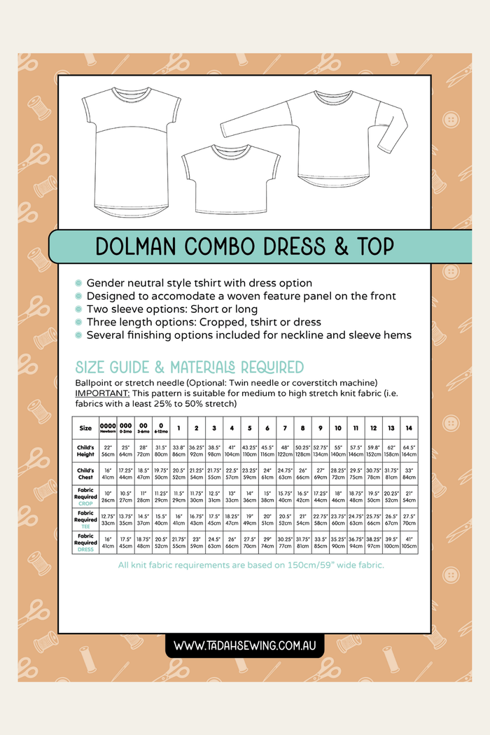 Dolman Combo Sewing Pattern