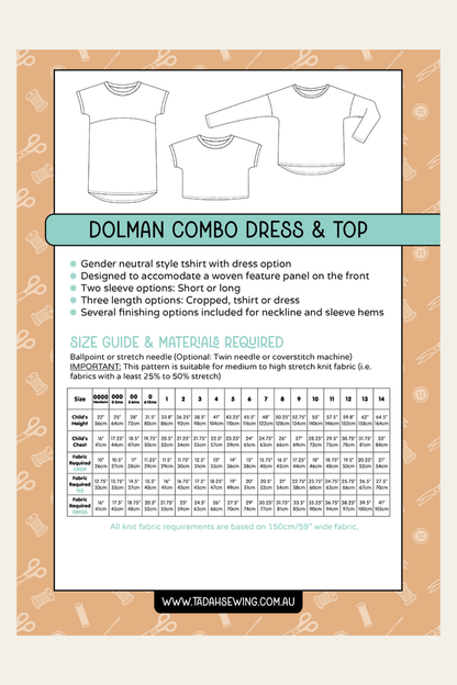 Dolman Combo Sewing Pattern