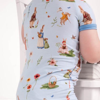 Don‚Äôt Worry, Be Hoppy ( Rabbit ) Short Sleeve Romper - Jammie Session