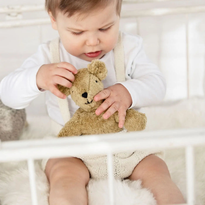 Doudou bébé ours beige en coton bio & laine Senger Naturwelt