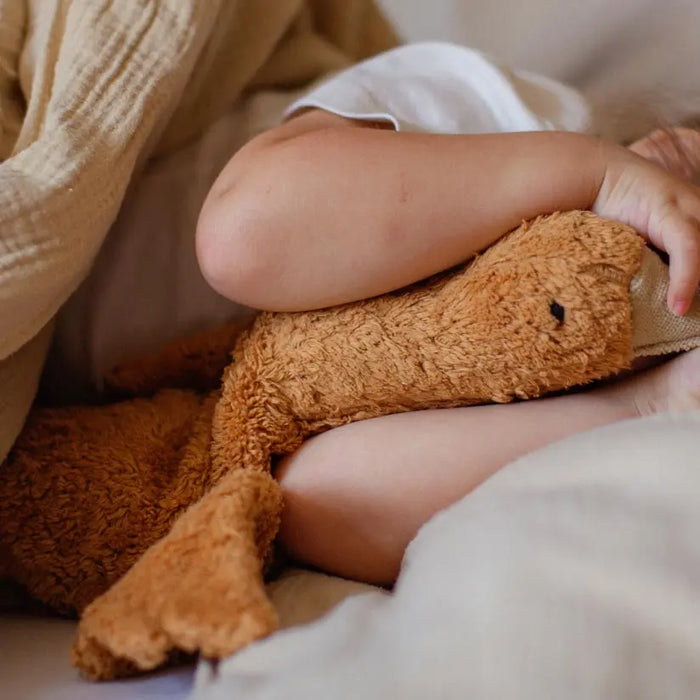 Doudou bouillotte en coton bio & laine Senger Naturwelt - Oie rouille