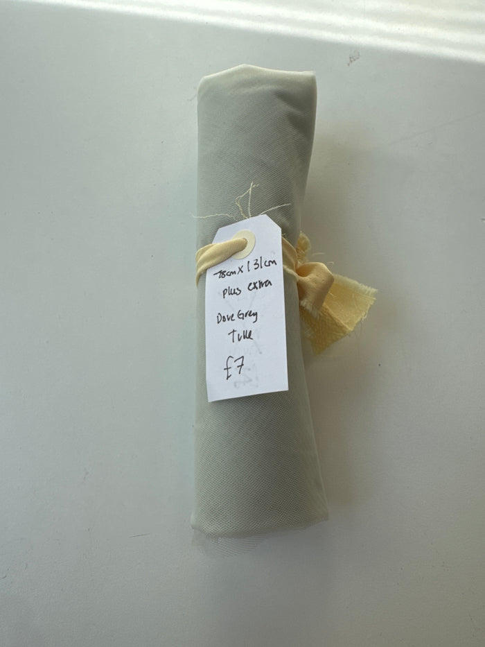 Dove Grey Tulle Remnant