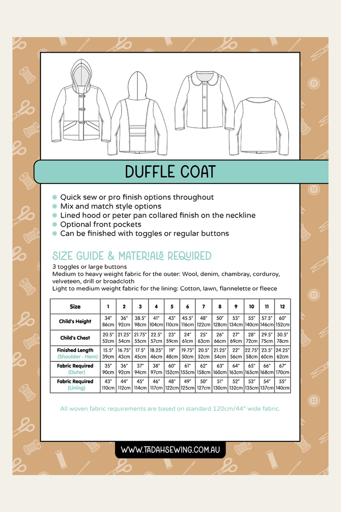 Duffle Coat Sewing Pattern