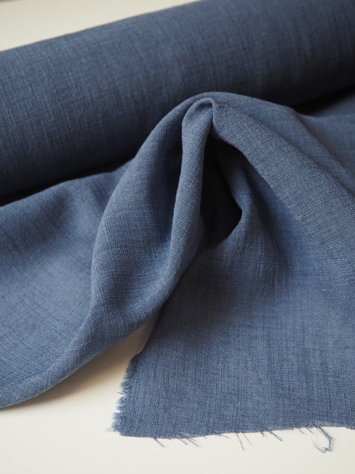 Dusty Blue Polyester Voile