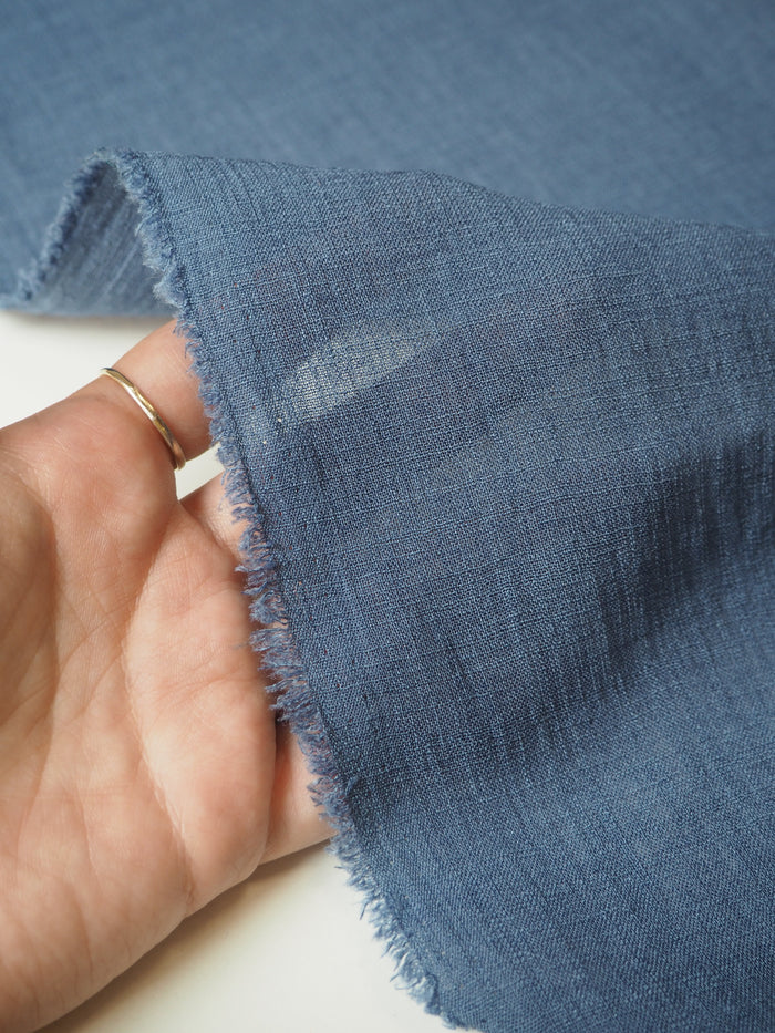 Dusty Blue Polyester Voile