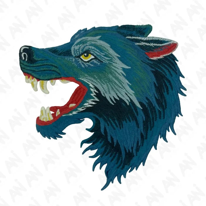 Ani Accessories wolf sew patch, detailed animal applique for jackets, sweatshirts, bags, and fashion DIY projects