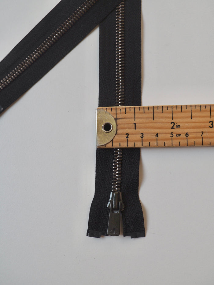Excella 87cm/34inch Two-Way Open-Ended Black Metal Zips