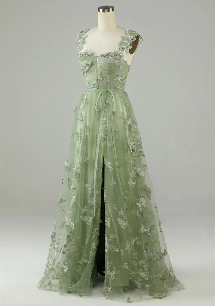 Fairy Butterfly Prom Dress with Slit
