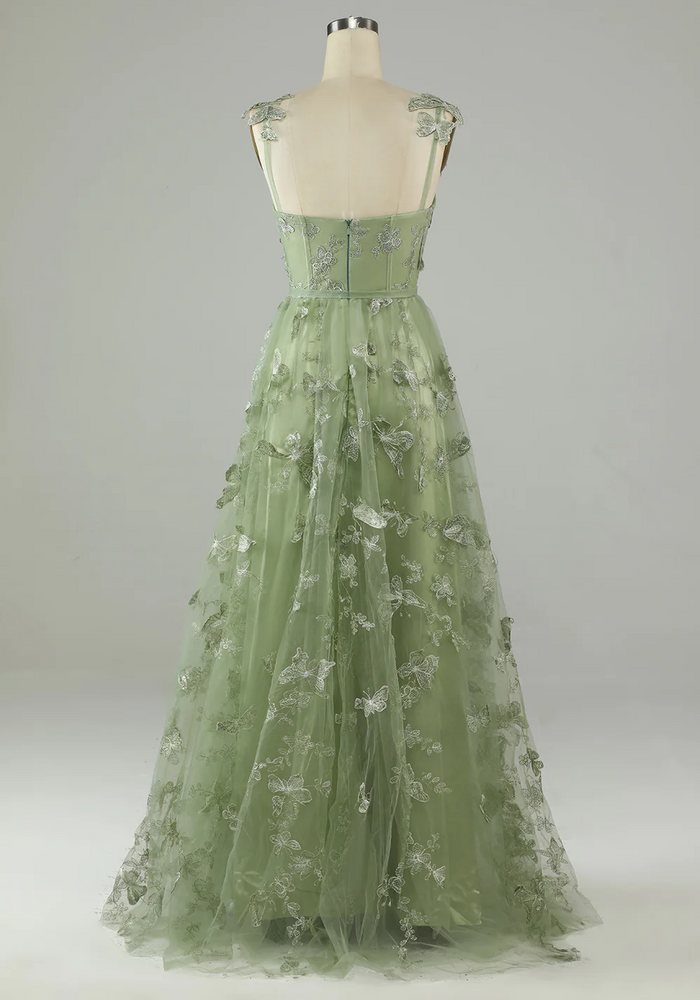 Fairy Butterfly Prom Dress with Slit