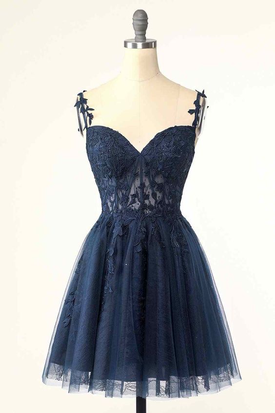 Fairy Homecoming Dress 2023 Short Spaghetti Straps Tulle with Appliques