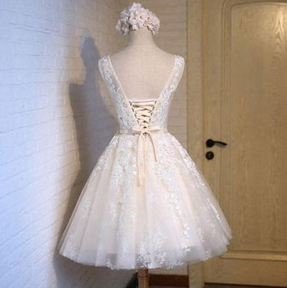 Fairy Homecoming Dress 2023 Short Tulle with Appliques Sleeveless