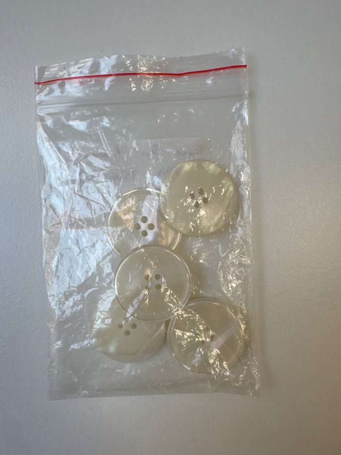 Faux Pearl Rimmed Buttons 25mm x5