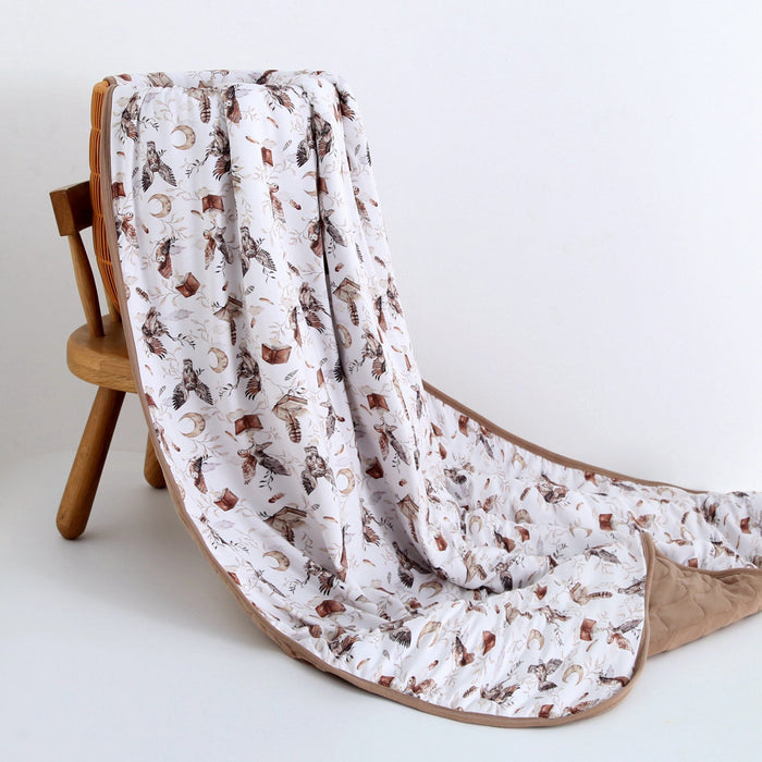 Feathers and FablesÔºàOwlÔºâTENCEL‚Ñ¢ Modal Toddler Quilted Blanket - Jammie Session