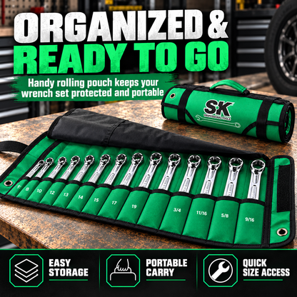 SK Combination Wrench Set,SAE & Metric