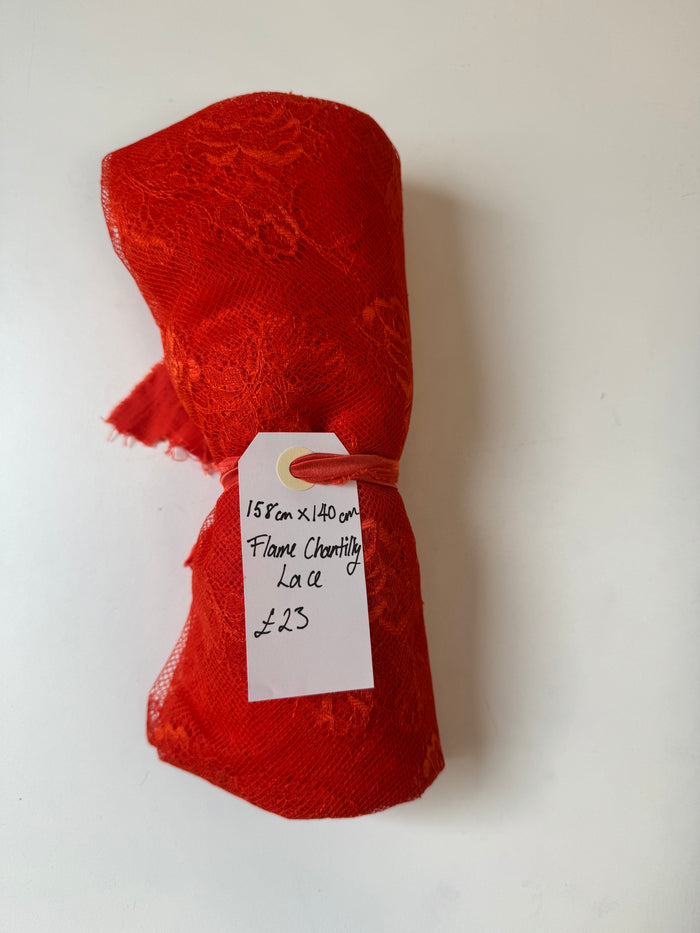 Flame Chantilly Lace Remnant