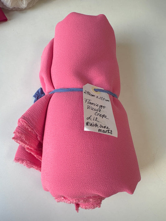 Flamingo Viscose Crepe Remnant