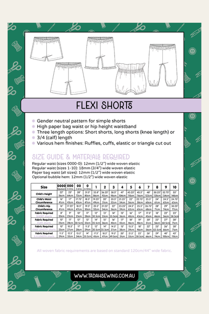 Flexi Shorts Sewing Pattern