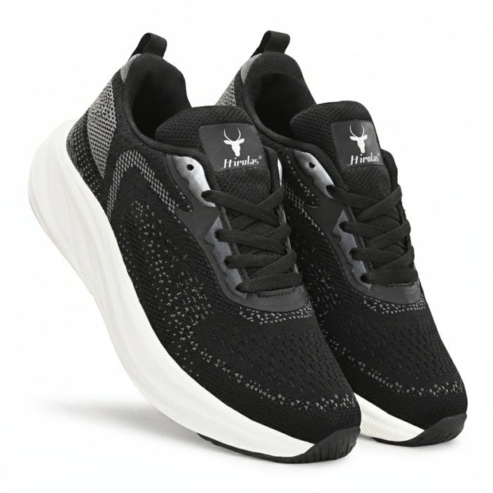 FlexKnit Men Running Black Sports Shoes