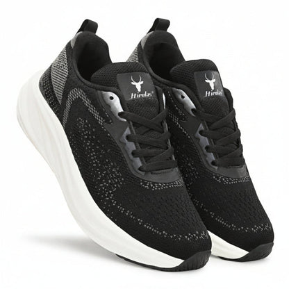 FlexKnit Men Running Black Sports Shoes