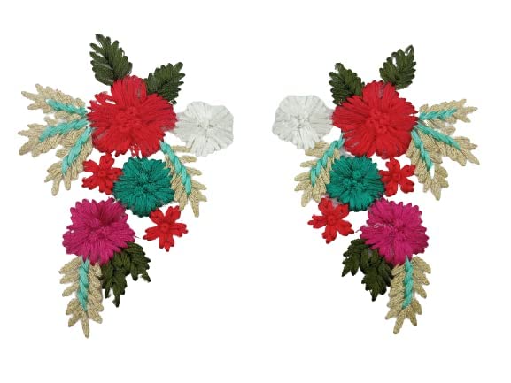 Ani Accessories multicolor sew flower patch for women jackets shirts denim jeans bags and DIY clothing projects with vibrant floral design