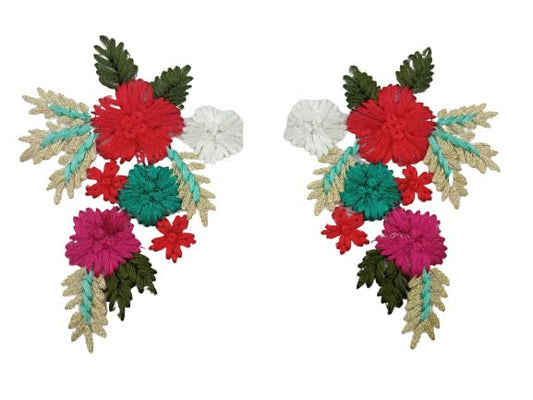 Ani Accessories multicolor sew flower patch for women jackets shirts denim jeans bags and DIY clothing projects with vibrant floral design