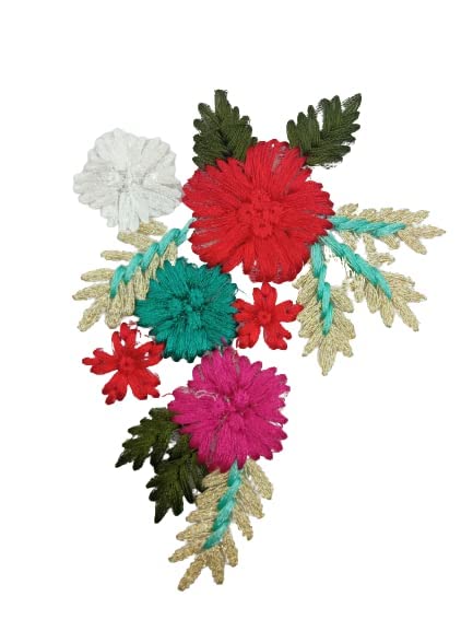 Ani Accessories floral multicolor sew patch for clothing, bags, jackets, and DIY fashion with detailed colorful flower motif