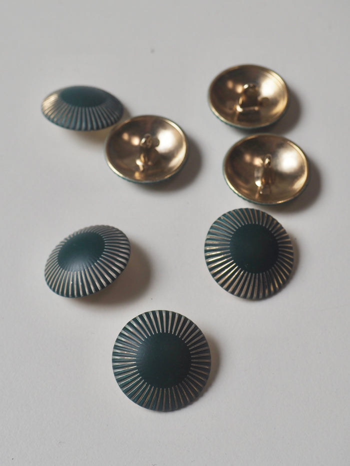 Forest Green + Gold Shank Buttons 25mm/40L