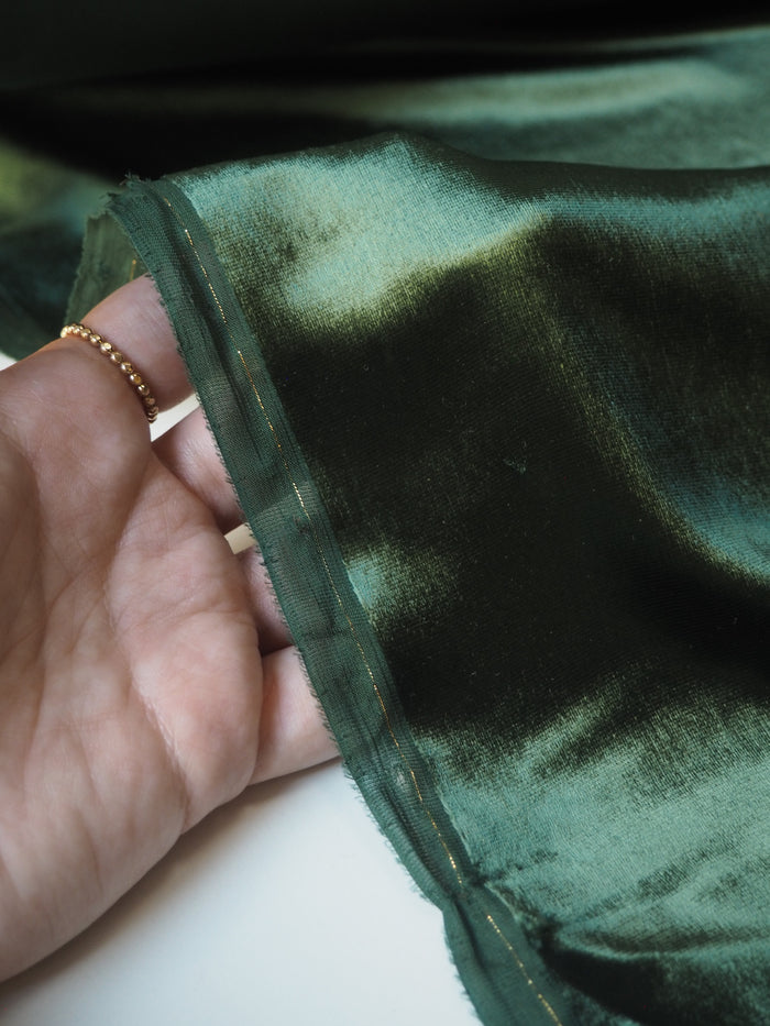 Forest Green Silk Velvet