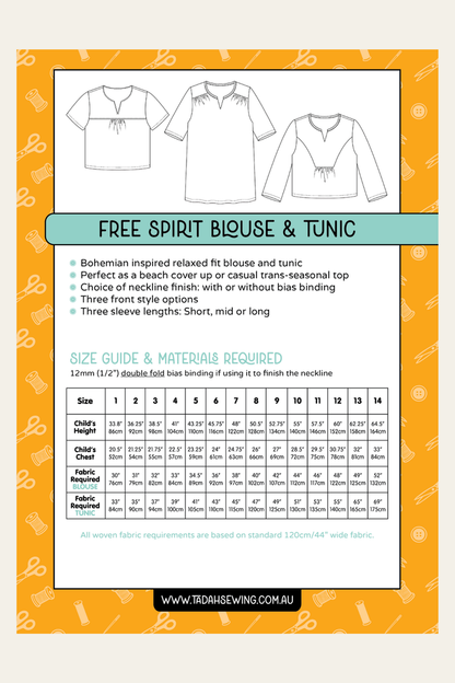 Free Spirit Blouse & Tunic Sewing Pattern