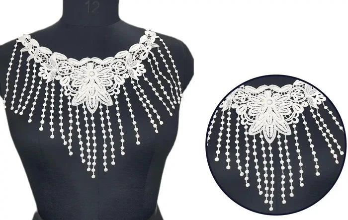 Fringe floral style yoke featuring delicate flower detailing and decorative fringe accents by Ani Accessories