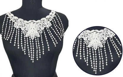 Fringe floral style yoke featuring delicate flower detailing and decorative fringe accents by Ani Accessories