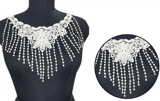 Fringe floral style yoke featuring delicate flower detailing and decorative fringe accents by Ani Accessories