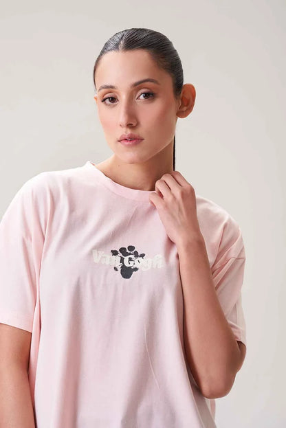 Girls' Soft Pink Van Gogh Printed T-Shirt