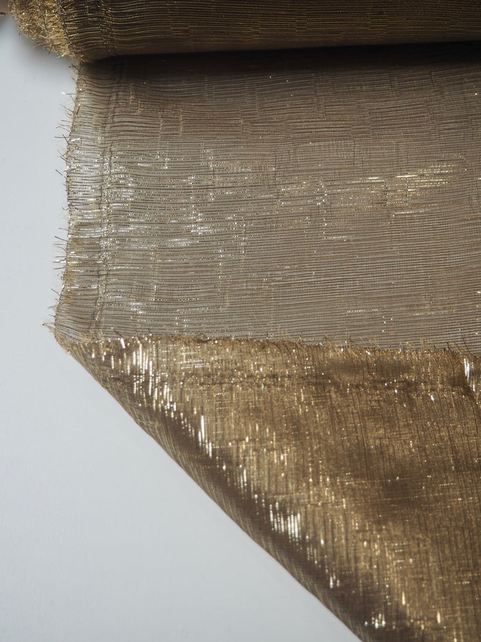 Gold Metallic Stripe Double Organza