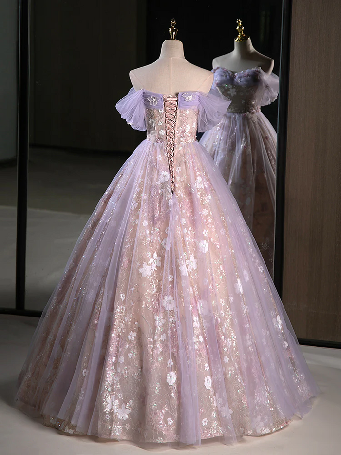 Gorgeous Floral Prom Dress 2025 Corset Back