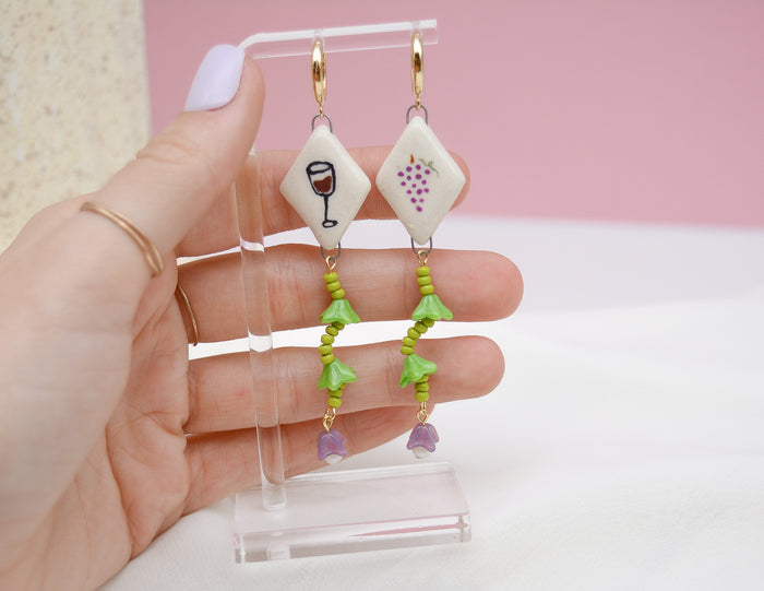 Grape Garden Earrings - Juice Ceramics