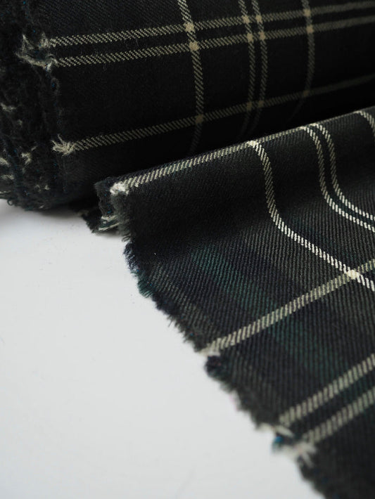 Green Check Wool Twill