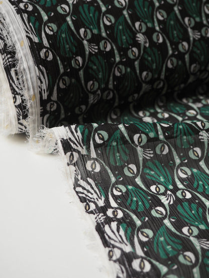 Green Shell Crinkle Chiffon