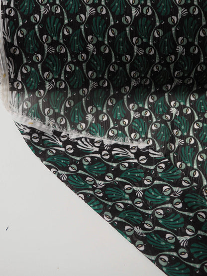 Green Shell Crinkle Chiffon